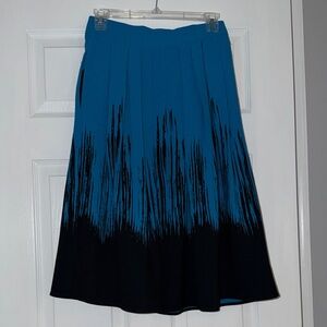Eva Mendes for New York & Company Blue and Black A-Line Skirt Women’s Size 0